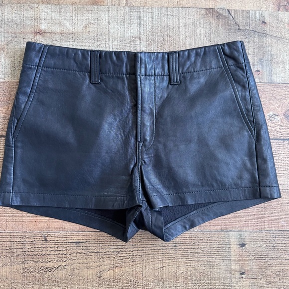 J Brand Black Leather Short Shorts Size 26 Shorts